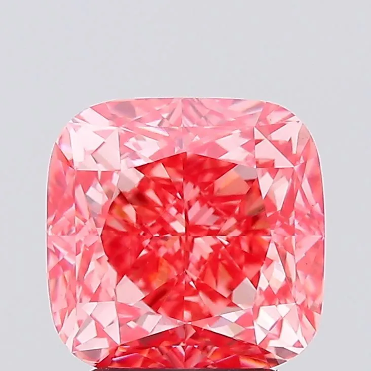 3.03ct Cushion modified Lab Grown Diamond (Colour Fancy Vivid Pink, Clarity VVS2, IGI Certified)