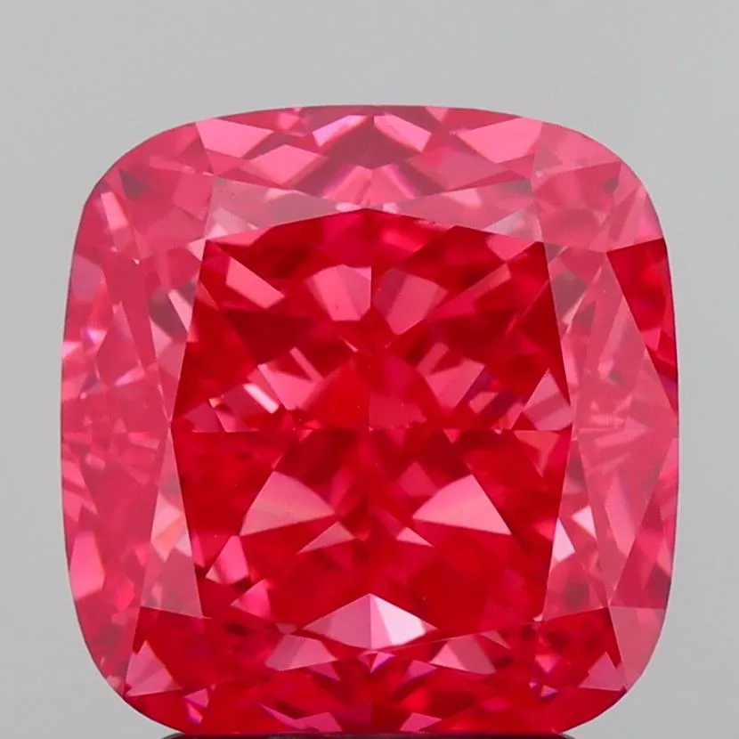 3.03ct Cushion modified Lab Grown Diamond (Colour Fancy Vivid Pink, Clarity VVS2, IGI Certified)