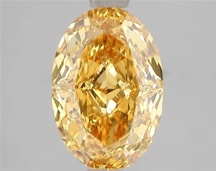 3.04ct Oval Lab Grown Diamond (Colour Fancy Vivid Orangey Yellow, Clarity VVS2, IGI Certified)