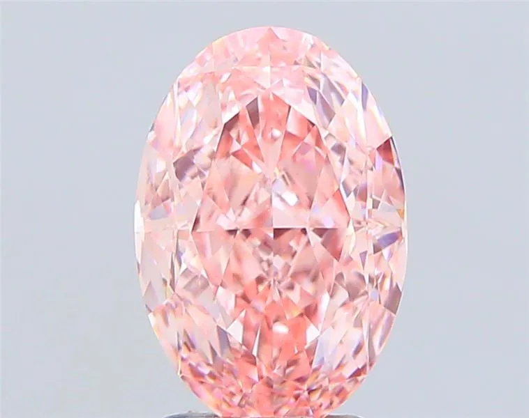 3.05ct Oval Lab Grown Diamond (Colour Fancy Vivid Pink, Clarity VVS2, IGI Certified)