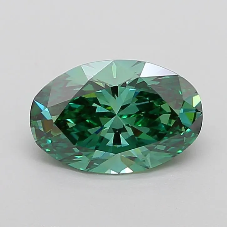 3.07ct Oval Lab Grown Diamond (Colour Fancy Vivid Green, Clarity VS1, IGI Certified)
