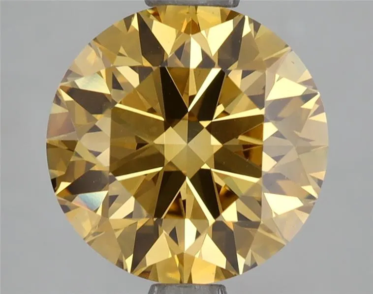 3.07ct Round Lab Grown Diamond (Colour Fancy Intense Brownish Yellow, Clarity VS1, Cut ID, IGI Certified)