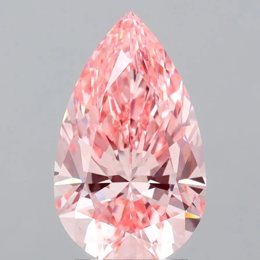 3.08ct Pear Lab Grown Diamond (Colour Fancy Vivid Pink, Clarity VS1, IGI Certified)