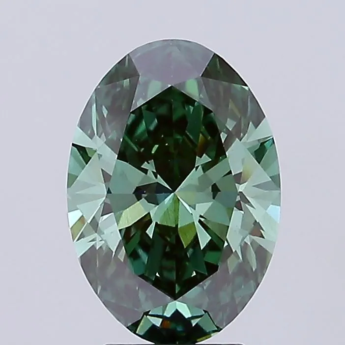 3.09ct Oval Lab Grown Diamond (Colour Fancy Vivid Green, Clarity VS1, IGI Certified)