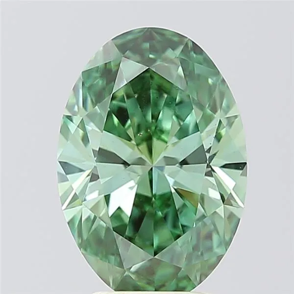 3.09ct Oval Lab Grown Diamond (Colour Fancy Vivid Green, Clarity VS2, Cut EX, Uncertified)