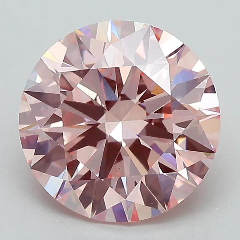 3.09ct Round Lab Grown Diamond (Colour Fancy Intense Pink, Clarity VS1, Cut ID, IGI Certified)