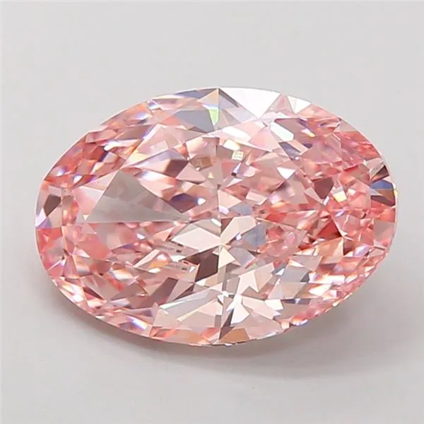 3.10ct Oval Lab Grown Diamond (Colour Fancy Vivid Pink, Clarity VS1, IGI Certified)