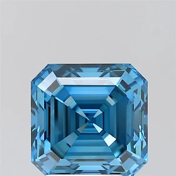 3.11ct Square emerald Lab Grown Diamond (Colour Fancy Vivid Blue, Clarity VVS2, IGI Certified)