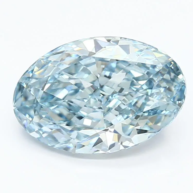3.16ct Oval Lab Grown Diamond (Colour Fancy Vivid Blue, Clarity VS1, IGI Certified)