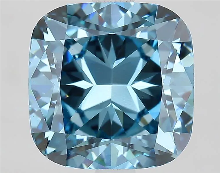 3.19ct Cushion brilliant Lab Grown Diamond (Colour Fancy Vivid Blue, Clarity VVS2, IGI Certified)
