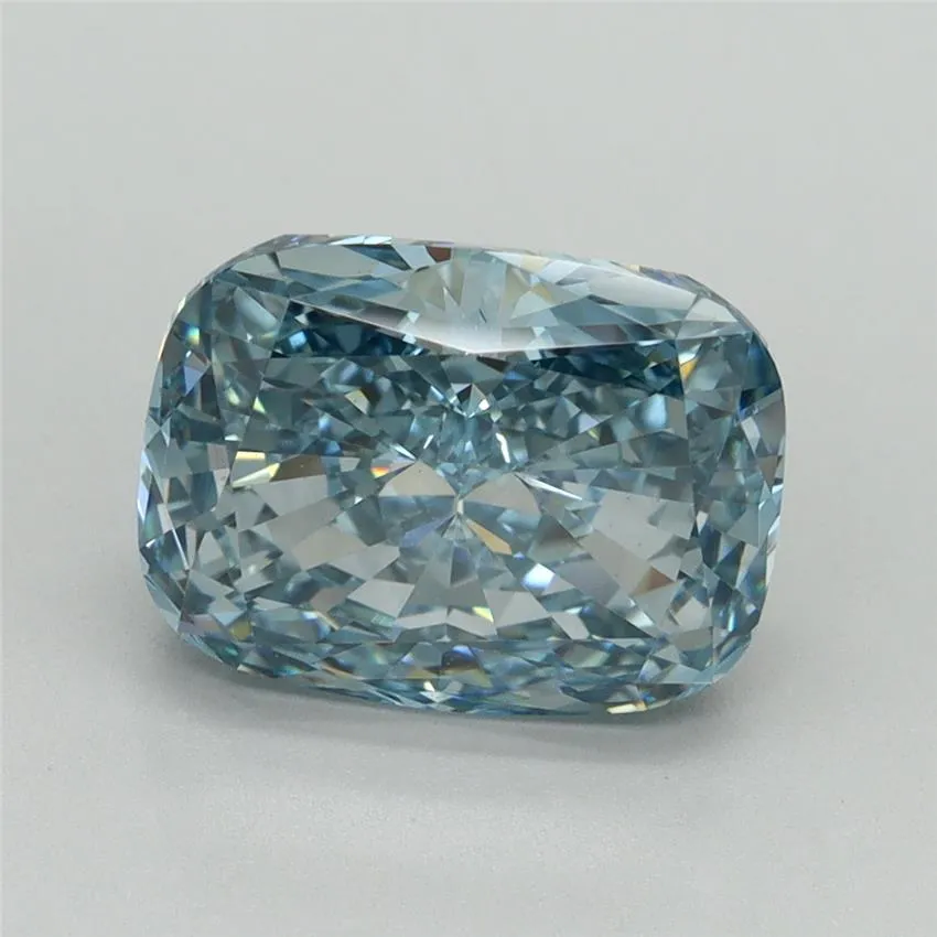 3.19ct Cushion modified Lab Grown Diamond (Colour Fancy Vivid Blue, Clarity VS1, IGI Certified)