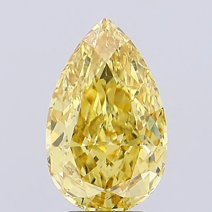 3.23ct Pear Lab Grown Diamond (Colour Fancy Vivid Yellow, Clarity VS2, IGI Certified)