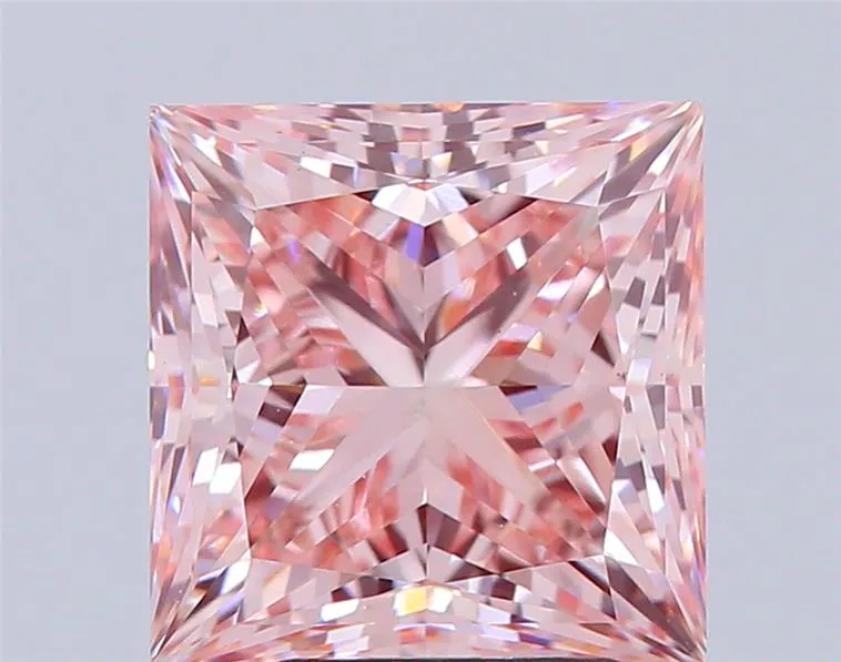 3.24ct Princess Lab Grown Diamond (Colour Fancy Vivid Pink, Clarity VS1, Cut EX, Uncertified)