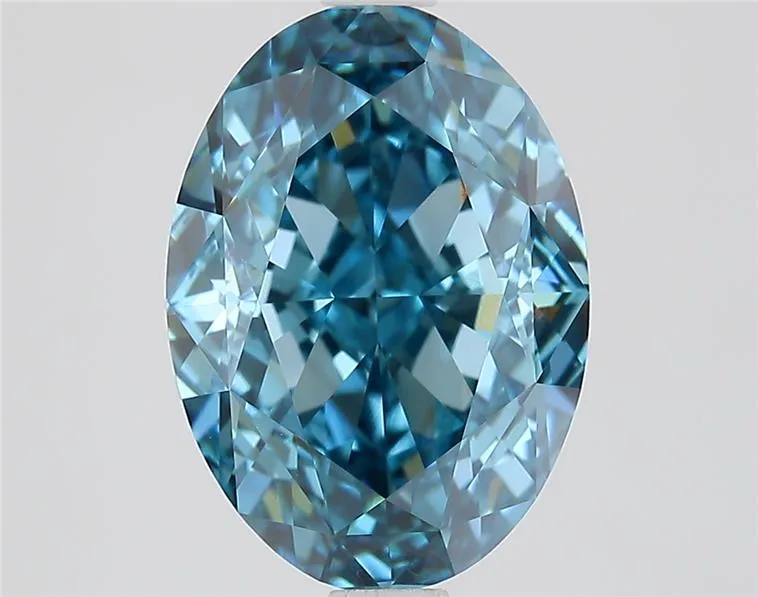 3.35ct Oval Lab Grown Diamond (Colour Fancy Vivid Blue, Clarity VS1, IGI Certified)