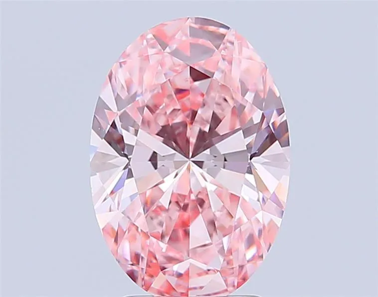 3.50ct Oval Lab Grown Diamond (Colour Fancy Intense Pink, Clarity VS1, IGI Certified)