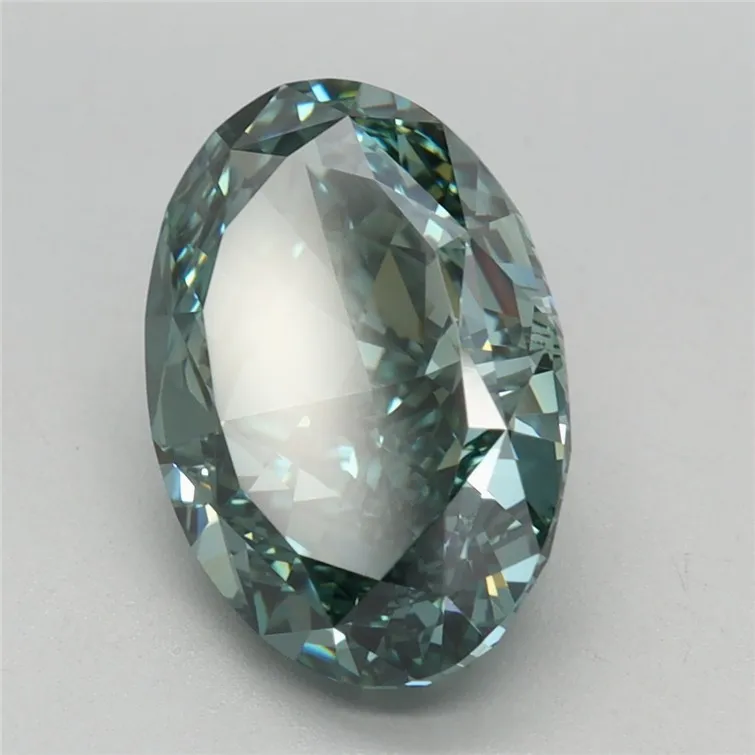 3.50ct Oval Lab Grown Diamond (Colour Fancy Vivid Green, Clarity VVS2, IGI Certified)