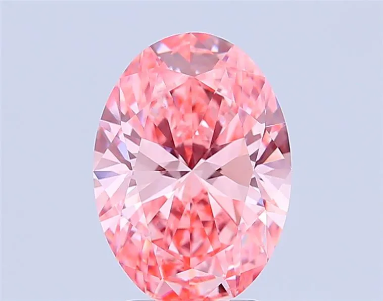 3.52ct Oval Lab Grown Diamond (Colour Fancy Vivid Pink, Clarity VVS2, IGI Certified)