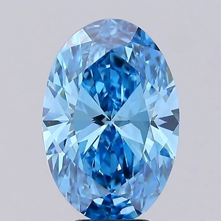 3.54ct Oval Lab Grown Diamond (Colour Fancy Vivid Blue, Clarity VS1, IGI Certified)
