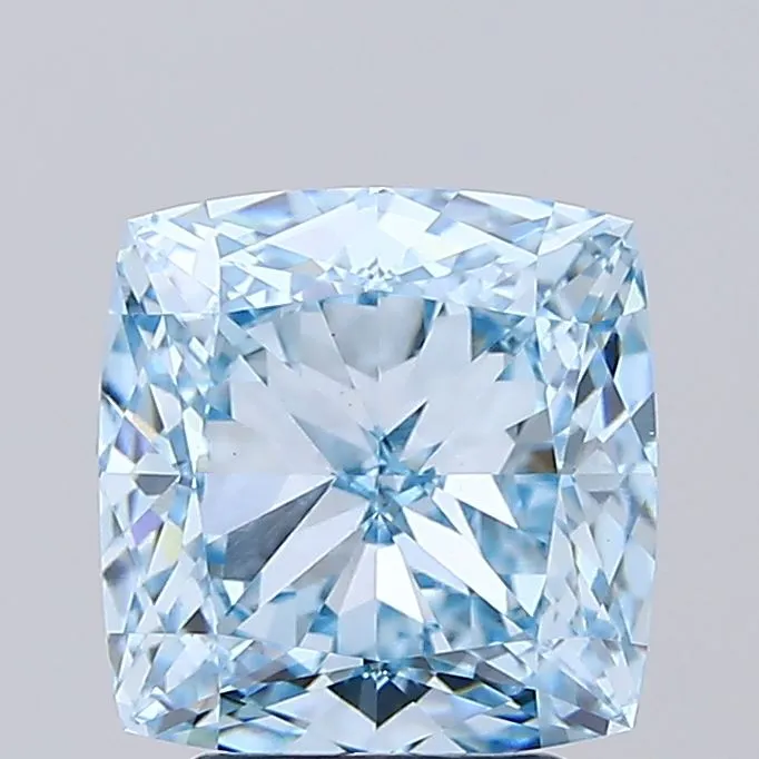 3.58ct Cushion modified Lab Grown Diamond (Colour Fancy Vivid Blue, Clarity VVS2, IGI Certified)