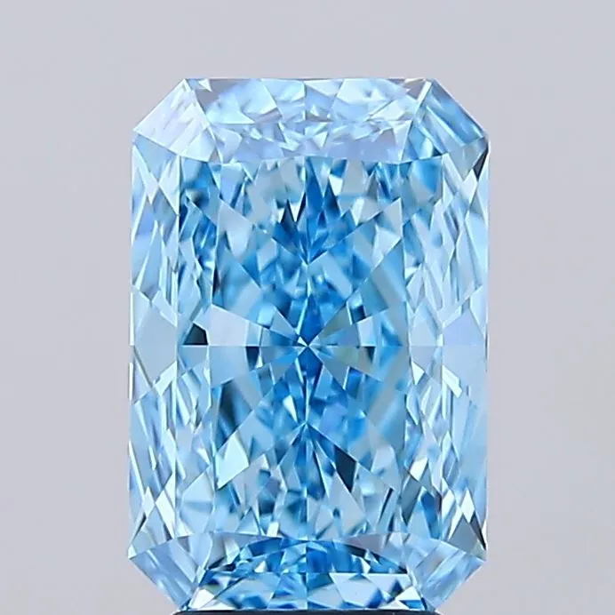 3.58ct Radiant Lab Grown Diamond (Colour Fancy Vivid Blue, Clarity VVS2, IGI Certified)
