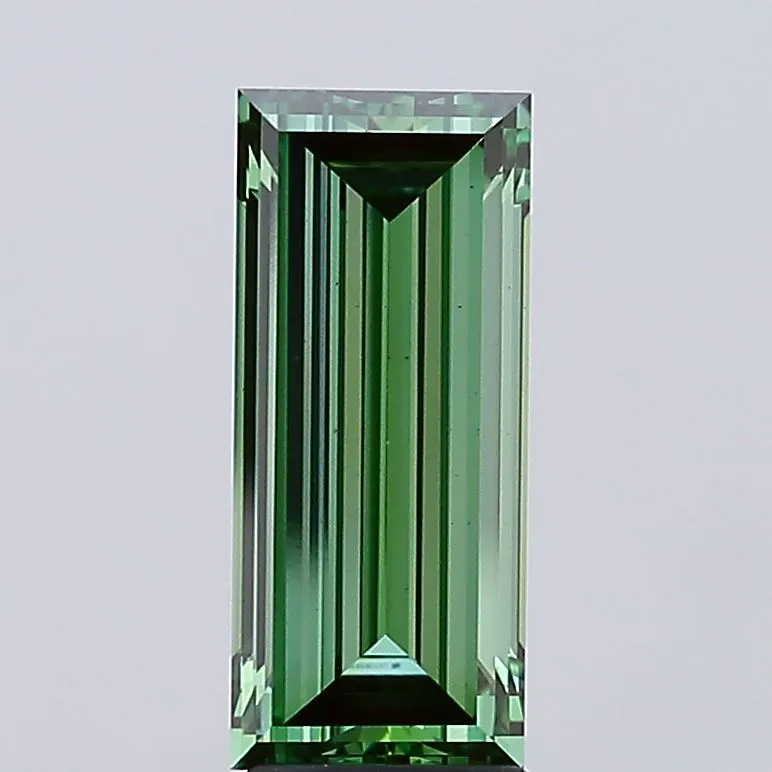 3.64ct Baguette Lab Grown Diamond (Colour Fancy Vivid Green, Clarity VS1, IGI Certified)