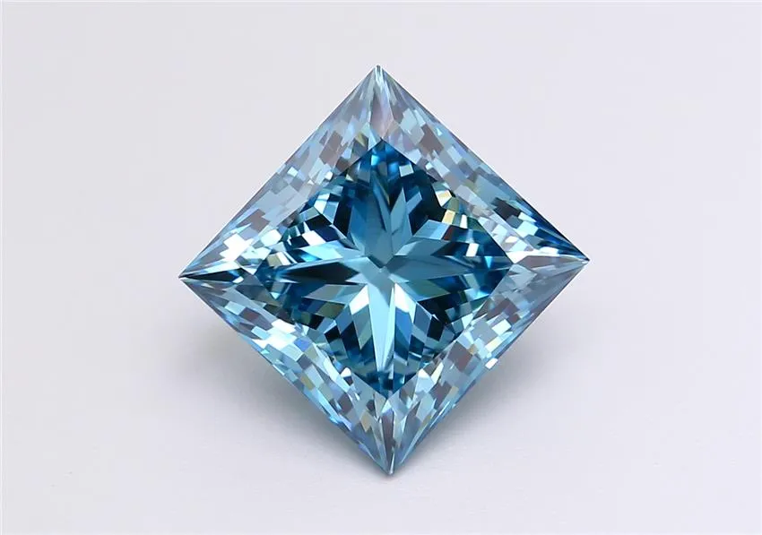 3.66ct Princess Lab Grown Diamond (Colour Fancy Vivid Blue, Clarity VS1, Uncertified)