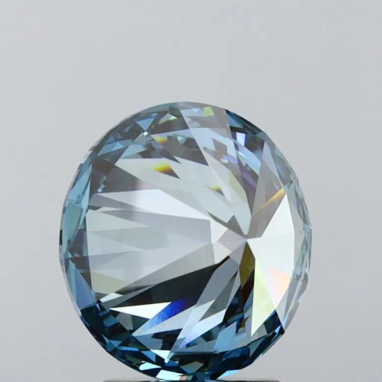 3.66ct Round Lab Grown Diamond (Colour Fancy Greenish Blue, Clarity VS2, Cut ID, IGI Certified)