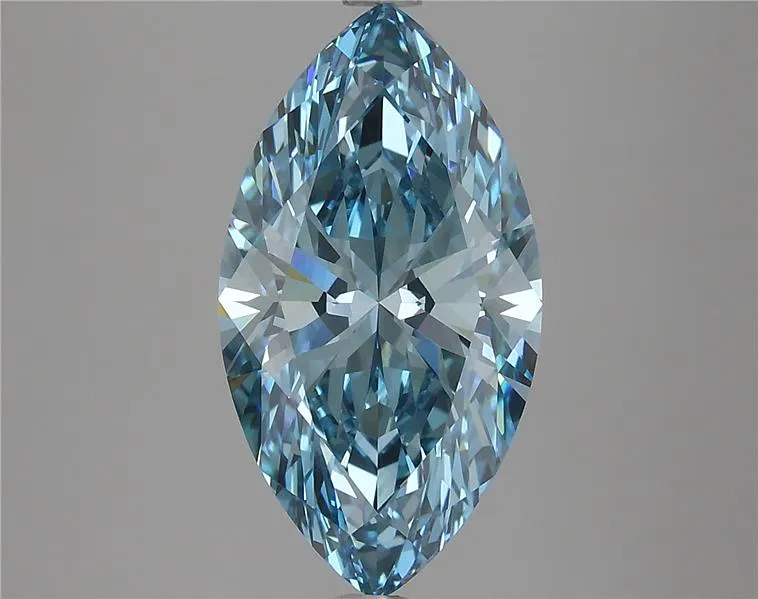 3.87ct Marquise Lab Grown Diamond (Colour Fancy Vivid Blue, Clarity VVS2, Cut GD, IGI Certified)