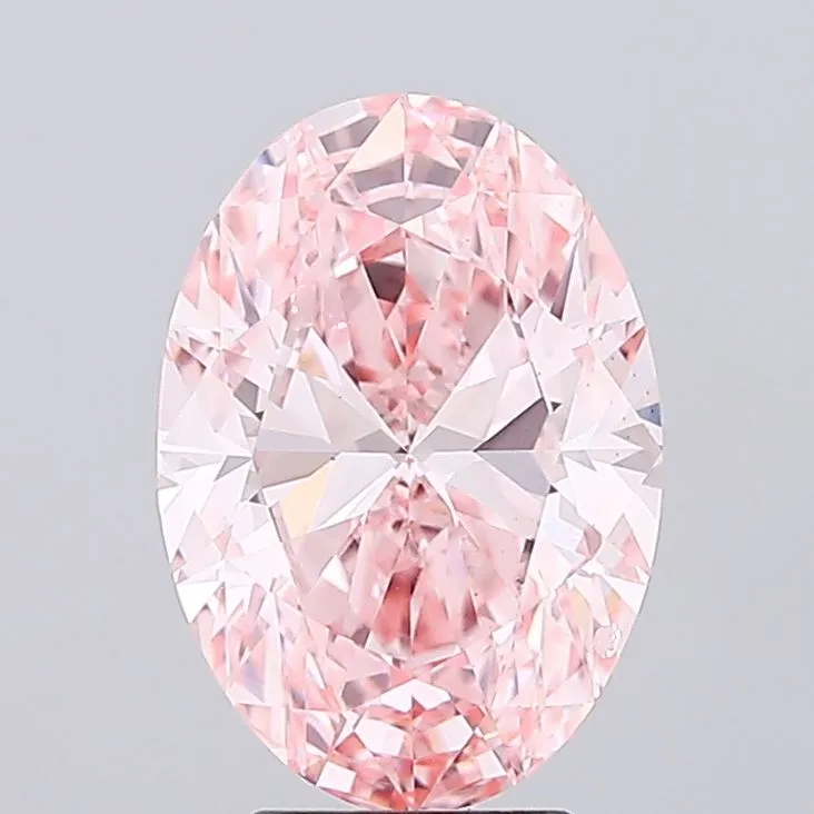4.00ct Oval Lab Grown Diamond (Colour Fancy Vivid Pink, Clarity VS2, IGI Certified)