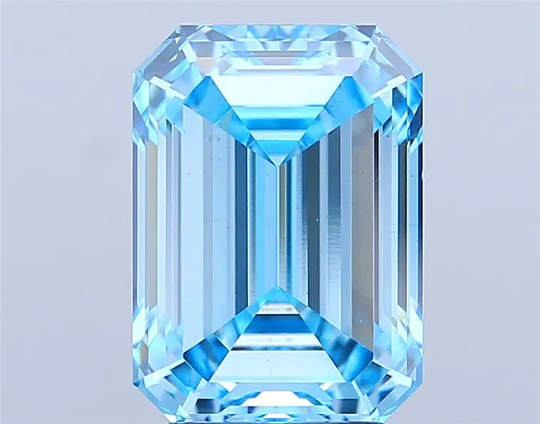 4.01ct Emerald Lab Grown Diamond (Colour Fancy Vivid Blue, Clarity VS1, IGI Certified)