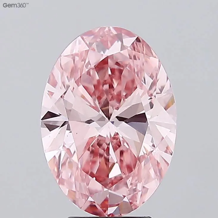 4.01ct Oval Lab Grown Diamond (Colour Fancy Vivid Pink, Clarity VS1, IGI Certified)