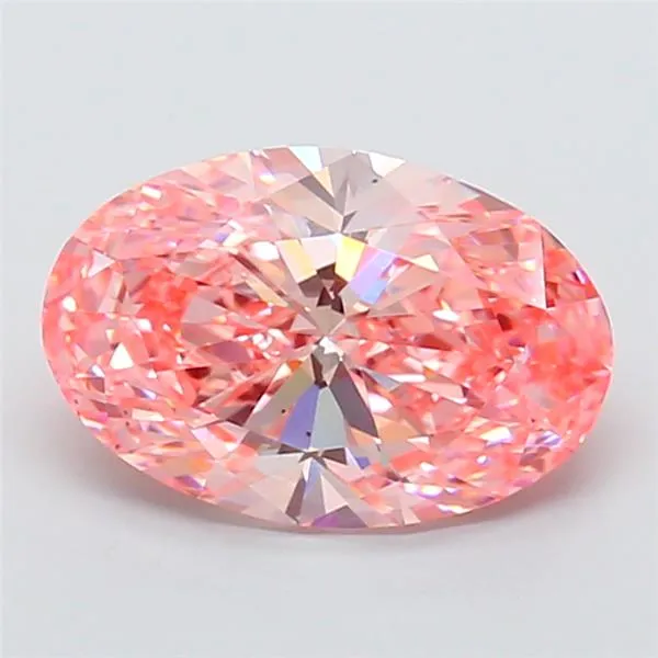 4.01ct Oval Lab Grown Diamond (Colour Fancy Vivid Pink, Clarity VS2, IGI Certified)