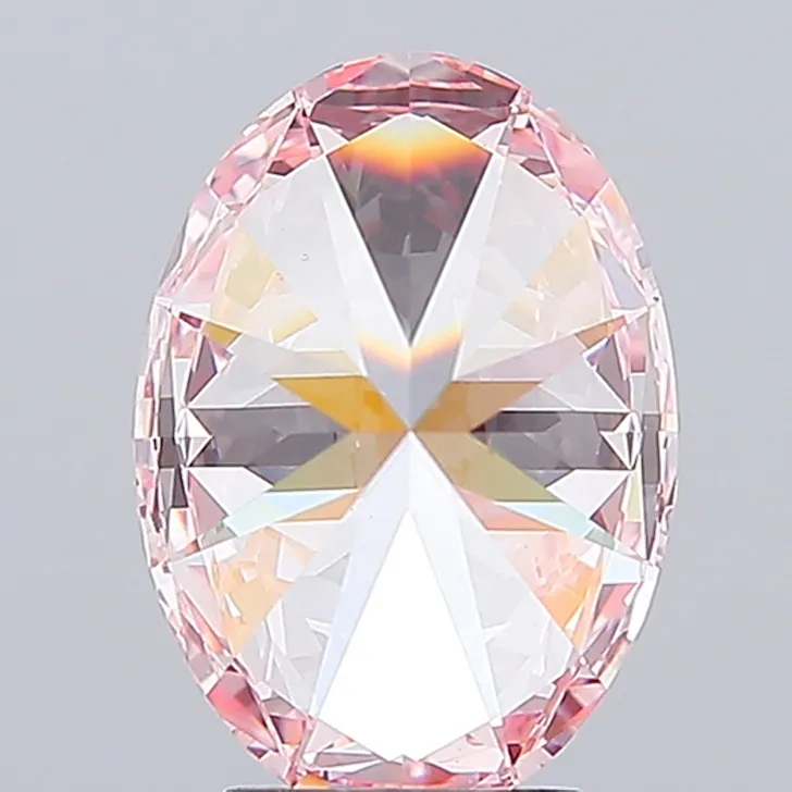 4.02ct Oval Lab Grown Diamond (Colour Fancy Vivid Pink, Clarity VVS2, IGI Certified)