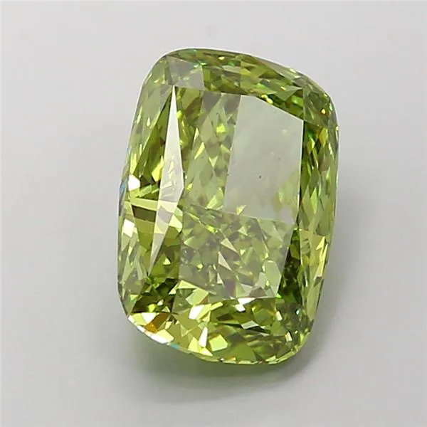4.03ct Cushion modified Lab Grown Diamond (Colour Fancy Vivid Green, Clarity VS2, IGI Certified)