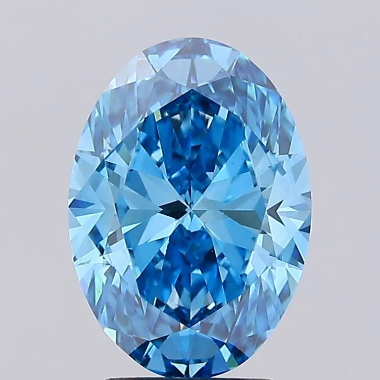 4.05ct Oval Lab Grown Diamond (Colour Fancy Vivid Blue, Clarity VS1, IGI Certified)