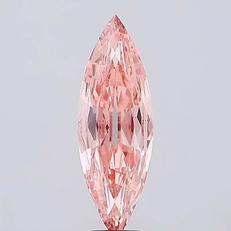 4.07ct Marquise Lab Grown Diamond (Colour Fancy Vivid Orangey Pink, Clarity VS1, IGI Certified)