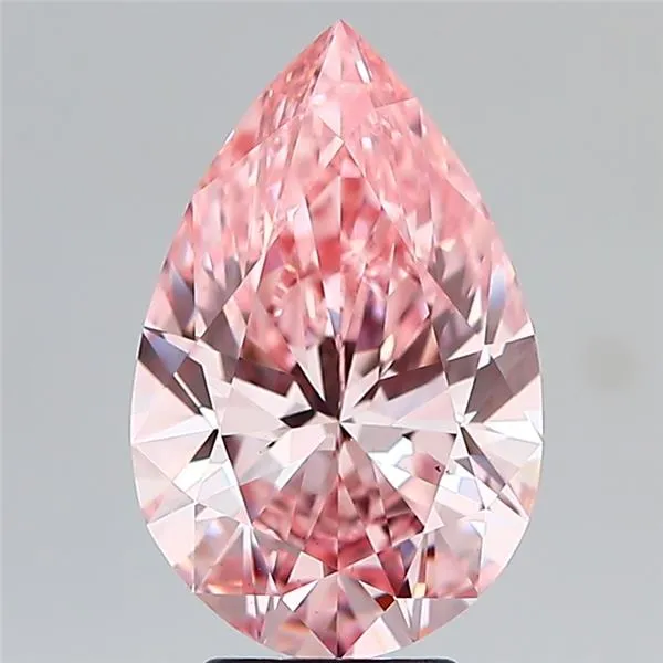 4.07ct Pear Lab Grown Diamond (Colour Fancy Vivid Pink, Clarity VS1, IGI Certified)