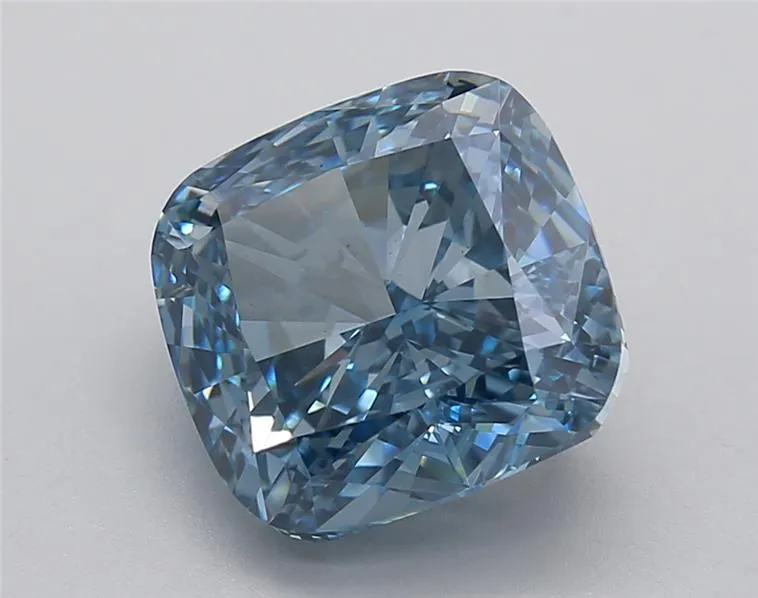4.08ct Cushion brilliant Lab Grown Diamond (Colour Fancy Vivid Blue, Clarity SI1, IGI Certified)