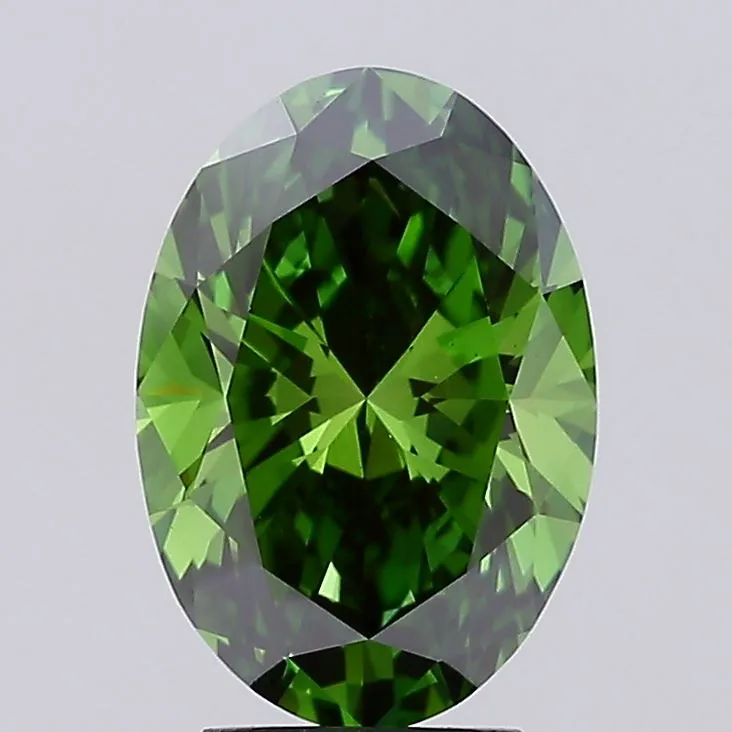 4.08ct Oval Lab Grown Diamond (Colour Fancy Vivid Green, Clarity VS1, IGI Certified)