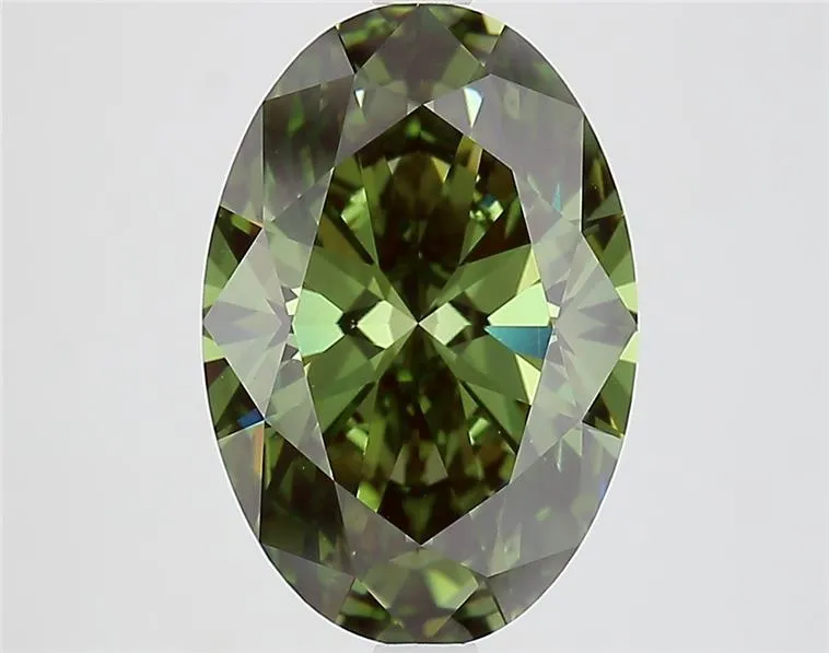 4.16ct Oval Lab Grown Diamond (Colour Fancy Vivid Green, Clarity VS1, IGI Certified)
