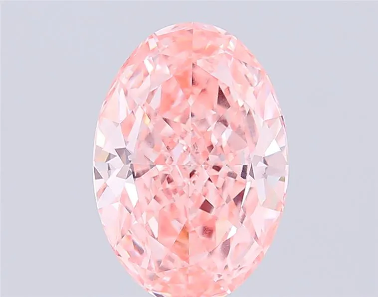 4.38ct Oval Lab Grown Diamond (Colour Fancy Vivid Pink, Clarity VVS2, IGI Certified)