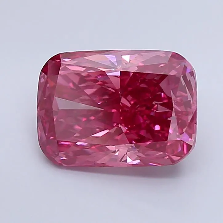 4.56ct Cushion brilliant Lab Grown Diamond (Colour Fancy Vivid Purplish Pink, Clarity VS2, IGI Certified)