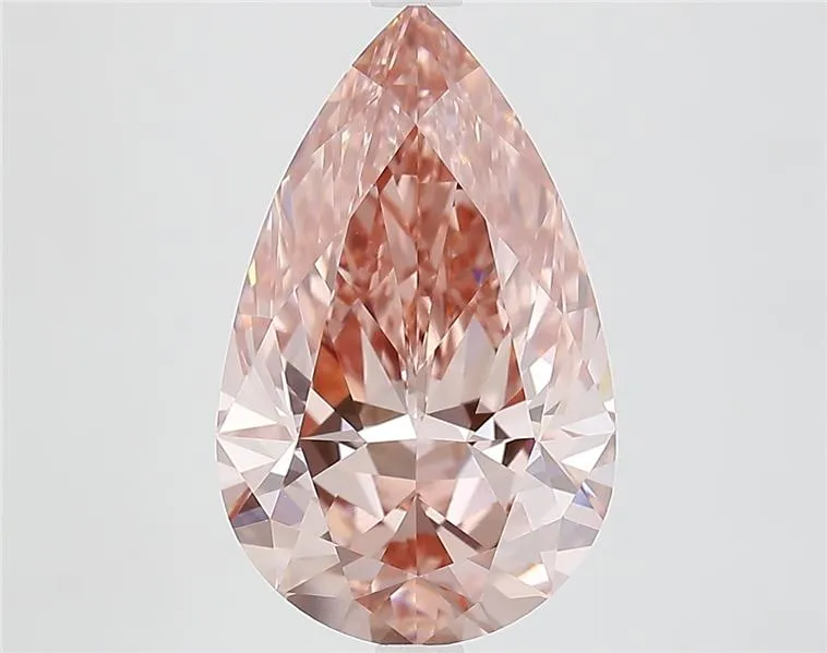 4.73ct Pear Lab Grown Diamond (Colour Fancy Vivid Brownish Pink, Clarity VVS2, IGI Certified)