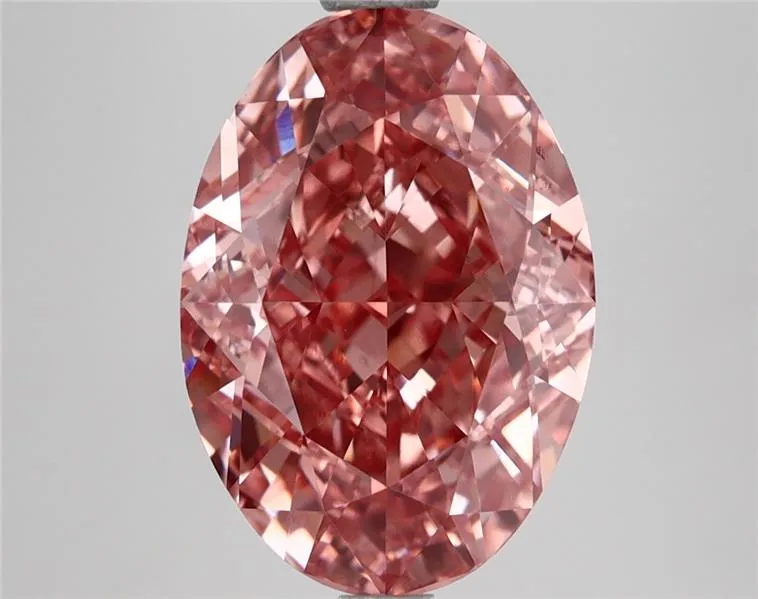 4.88ct Oval Lab Grown Diamond (Colour Fancy Vivid Pink, Clarity VVS1, IGI Certified)