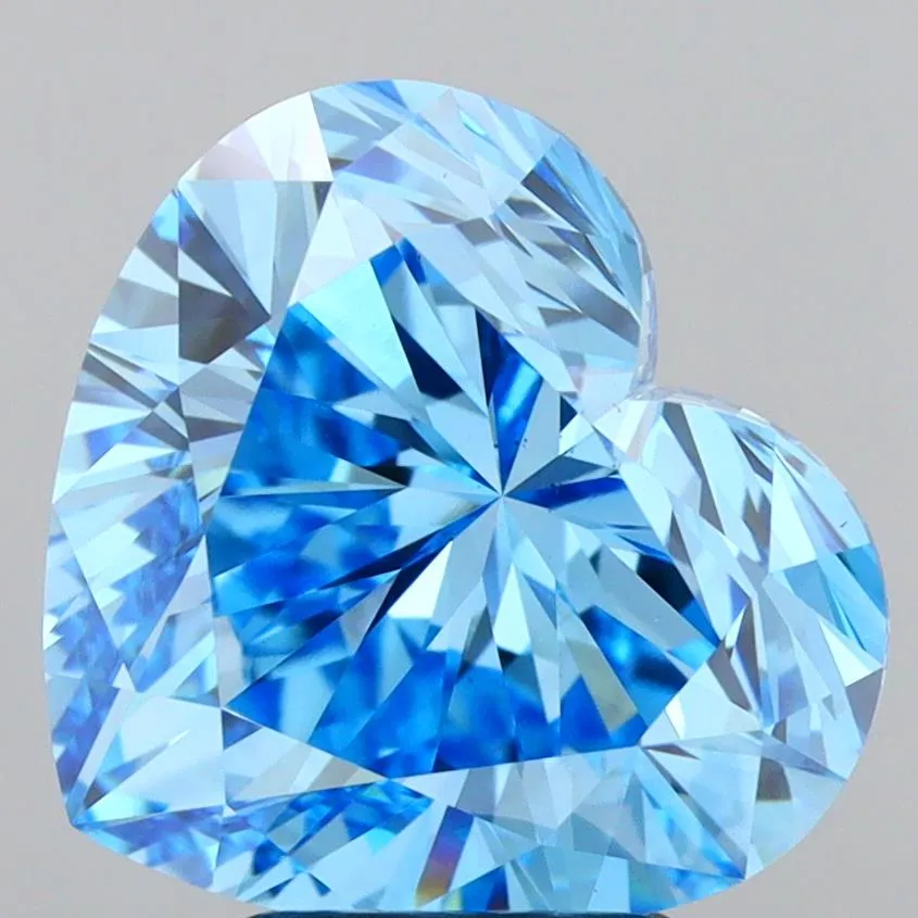 5.01ct Heart Lab Grown Diamond (Colour Fancy Vivid Blue, Clarity VS1, IGI Certified)