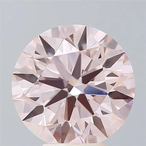5.01ct Round Lab Grown Diamond (Colour Light Pink, Clarity VS1, Cut ID, IGI Certified)