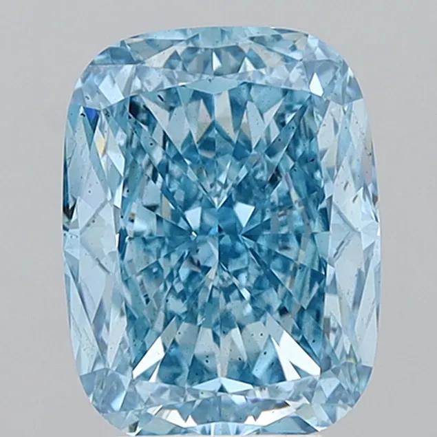 5.02ct Cushion modified Lab Grown Diamond (Colour Fancy Vivid Blue, Clarity SI1, IGI Certified)