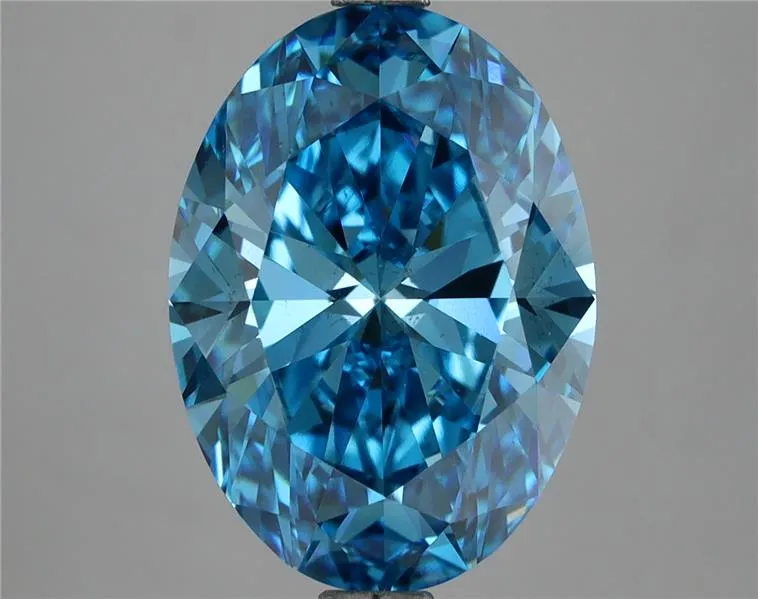 5.02ct Oval Lab Grown Diamond (Colour Fancy Vivid Blue, Clarity VS2, IGI Certified)