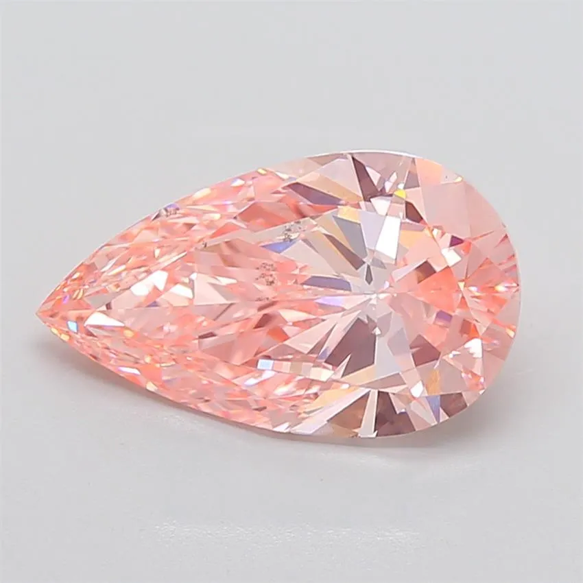 5.02ct Pear Lab Grown Diamond (Colour Fancy Vivid Pink, Clarity VS1, IGI Certified)