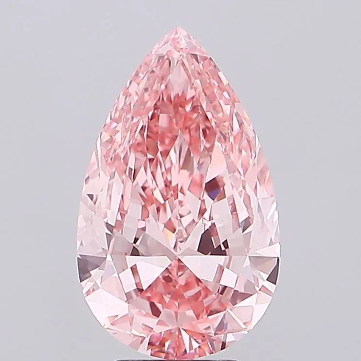 5.02ct Pear Lab Grown Diamond (Colour Fancy Vivid Pink, Clarity VVS2, IGI Certified)